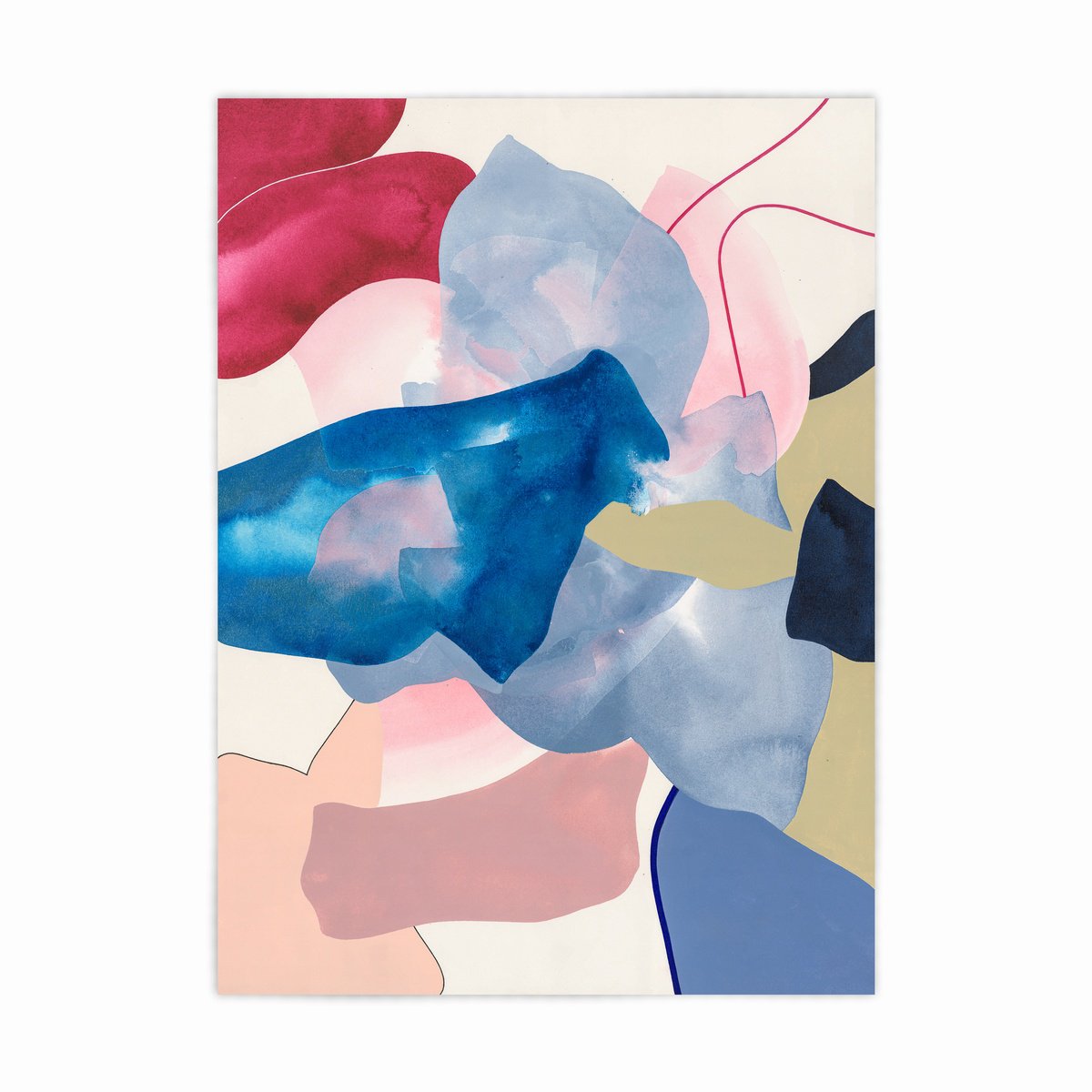 Abstract Acrylic Painting By Smit Khond, 22 X 30", Contours Of Soft Defiance, Original Artwork