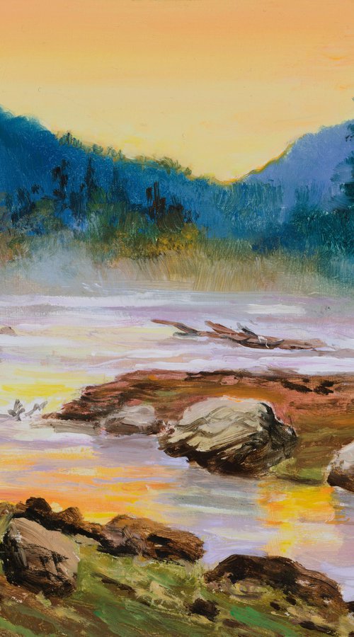 'Golden light on the river' by Lucia Verdejo