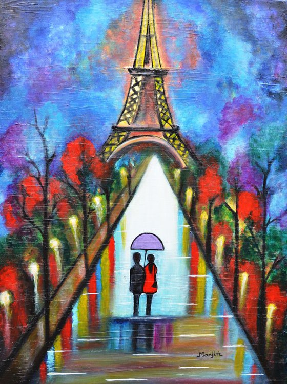 Love In Paris Romantic Painting Giftart valentine special