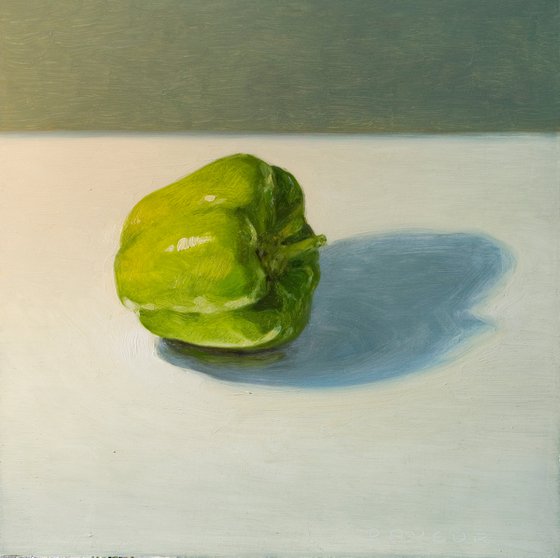 modern still life of green pepper