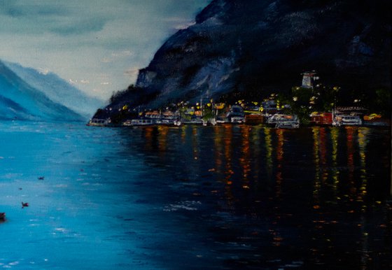 "LAKE GARDA''. oil painting landscape