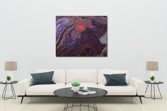 Black Bird with Red Heart