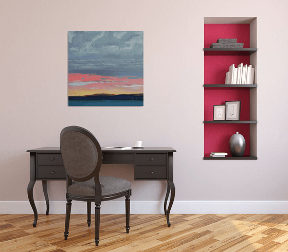 Watching the Clouds 30x30 inch 76x76cm by Bo Kravchenko