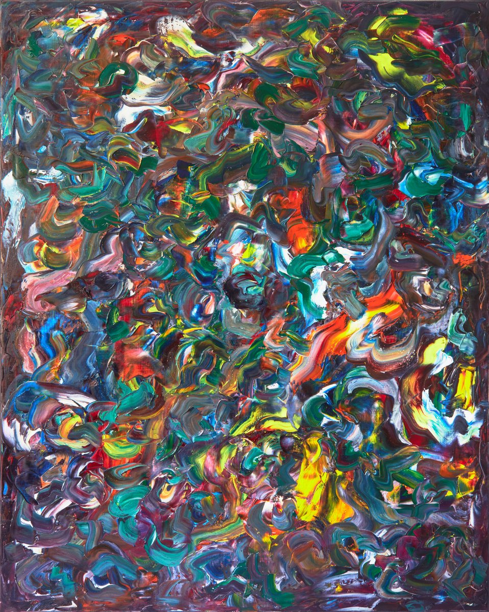 Expressive Abstract Oil Painting By Simon Findlay, 47 X 59", Oil Painting 19, Original Artwork