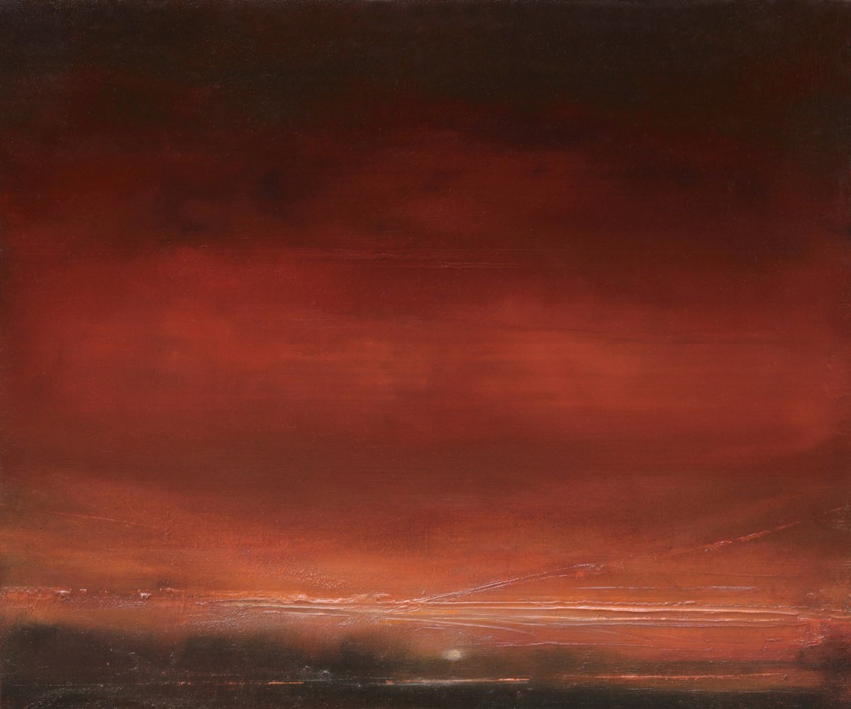 Impressionistic Landscape Oil Painting By Howard Sills, 12 X 10, The Glowing Fall, Original Artwork