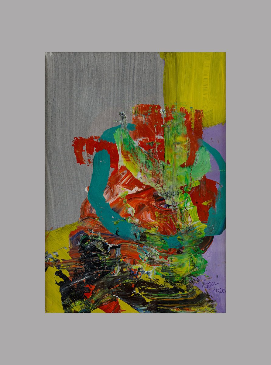 Organic Abstract Acrylic Painting By Bogdan Bianca Ioana, 11 X 14, Untitled 43, Original Artwork