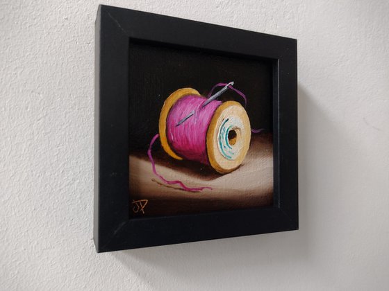 Little Pink cotton reel  still life