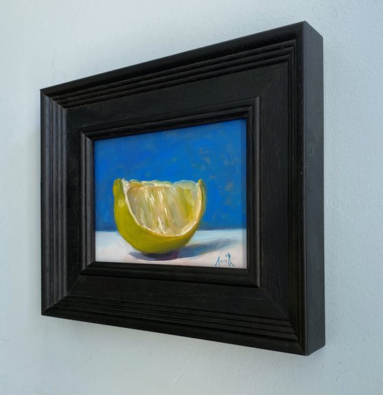 Lime Slice; Original classical still life oil painting.