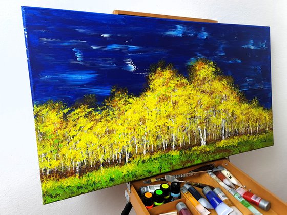 Autumn birch forest