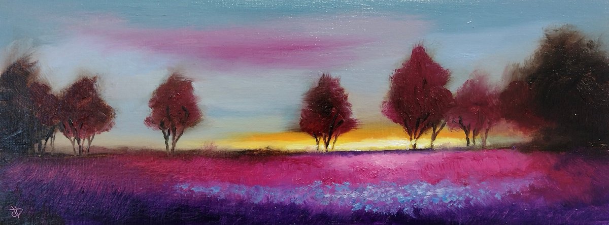 Magenta Sunset by Jane Palmer Art