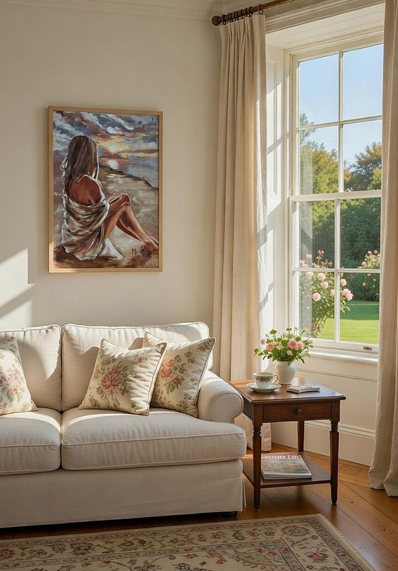 " SEA VIEW WITH SUNSET "