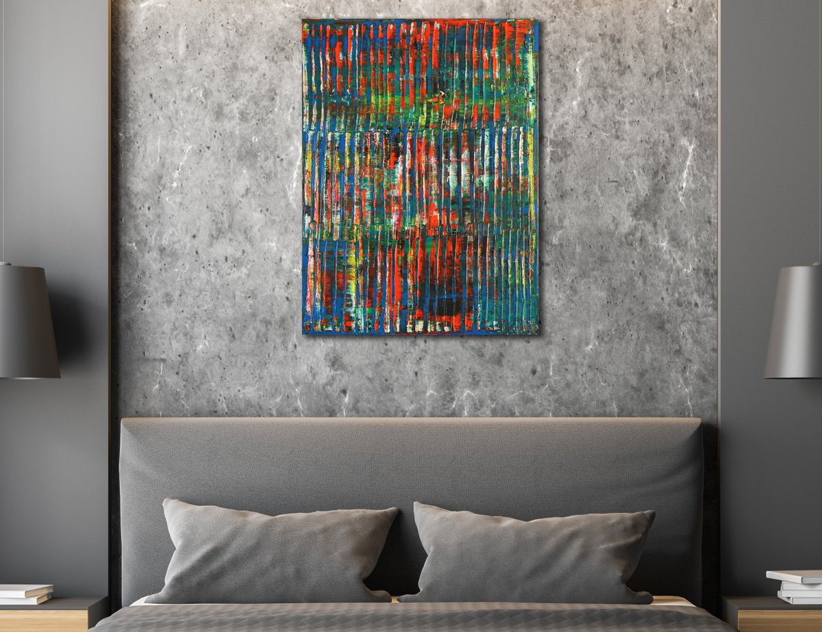 Abstract Acrylic Painting By Nestor Toro, 18 X 24", A Color Equation 2, Original Artwork