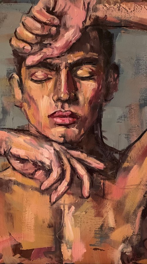 Male figure oil painting naked man by Emmanouil Nanouris