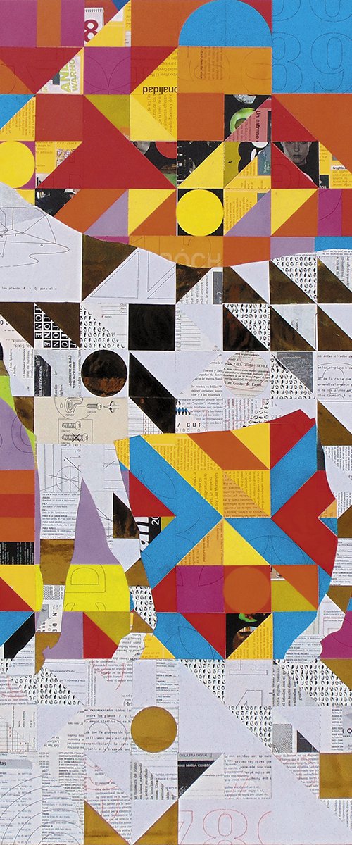 Collage_03_90x90 cm_Golden Horse by Manel Villalonga