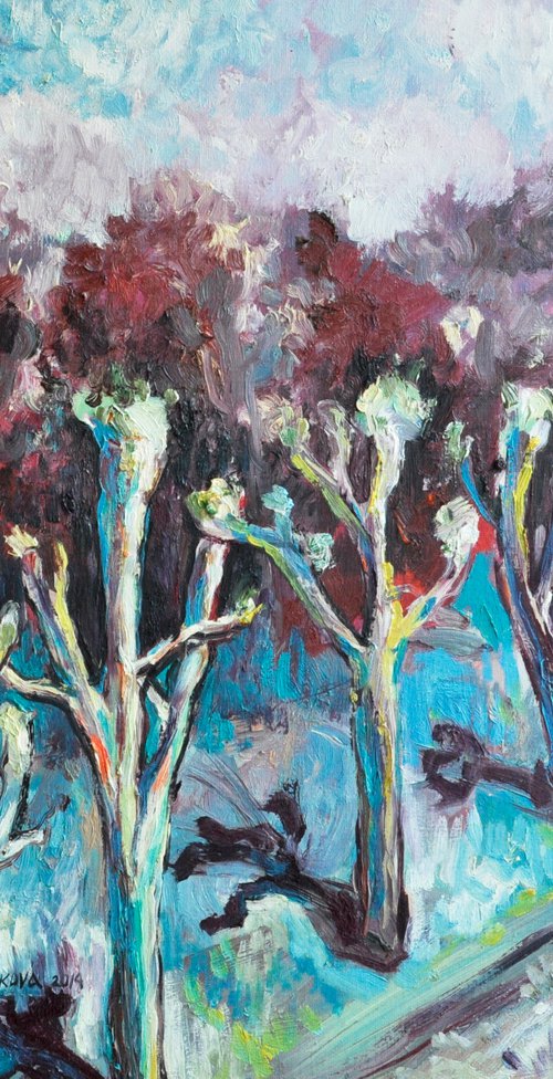 Plan Trees Alley in Strasbourg by VALDA ROSE ART GALLERY