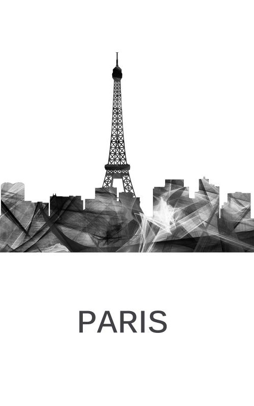 Paris, France Skyline WB BW by Marlene Watson