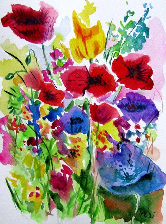 Wildflowers field with poppies