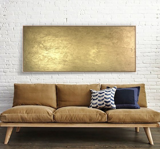 Eternal Wisdom Two - 61 x 152 cm - metallic gold paint on canvas