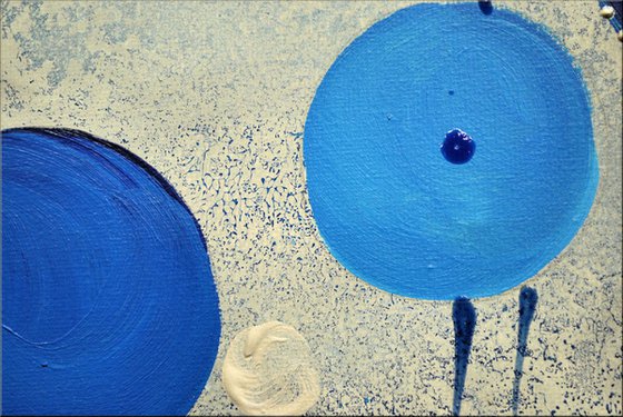 Blue Balloons - Abstract - Acrylic Painting - Canvas Art - Framed Painting - Wall Art - Blue Painting