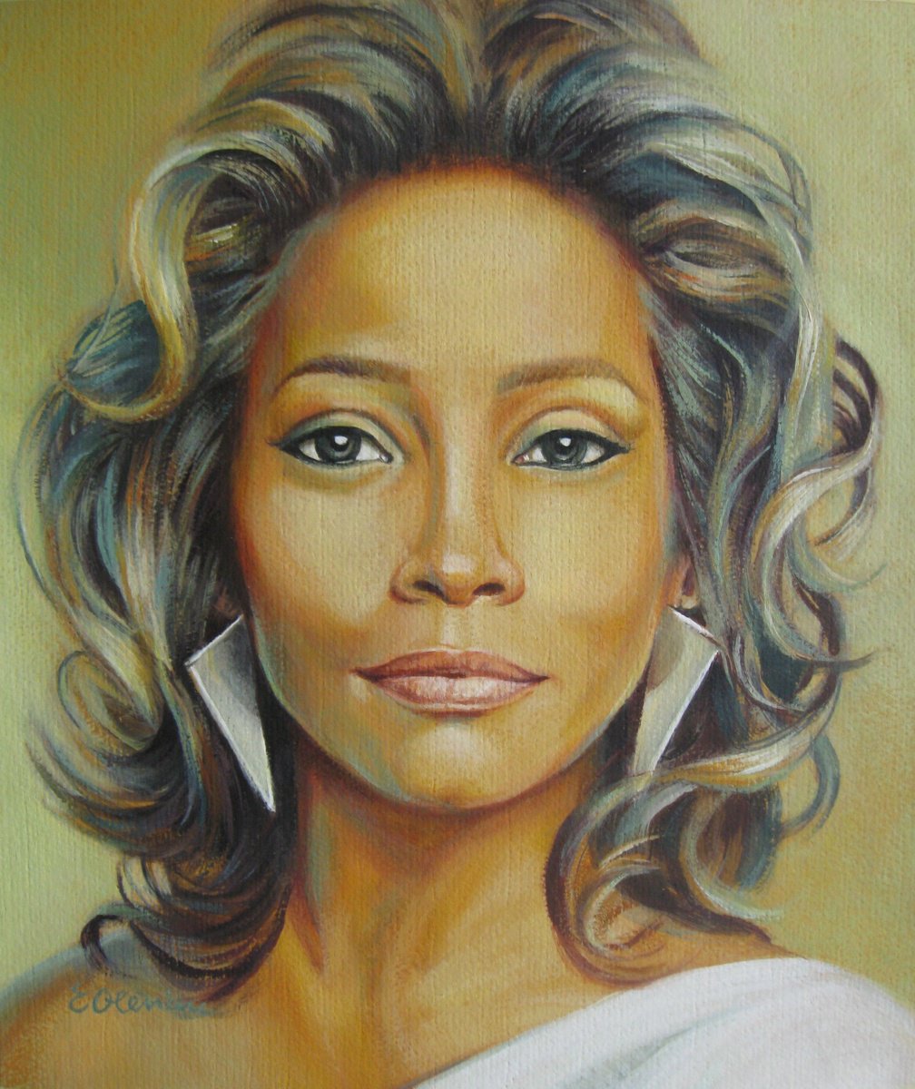 Photorealistic Portrait Acrylic Painting By Elena Oleniuc, 12 X 15, I Will Always Love You, Original Artwork