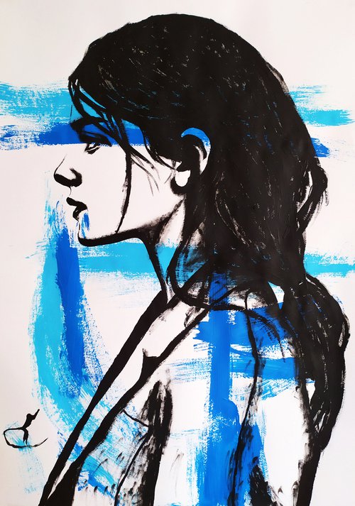 Blue girl #2 by Valera Hrishanin