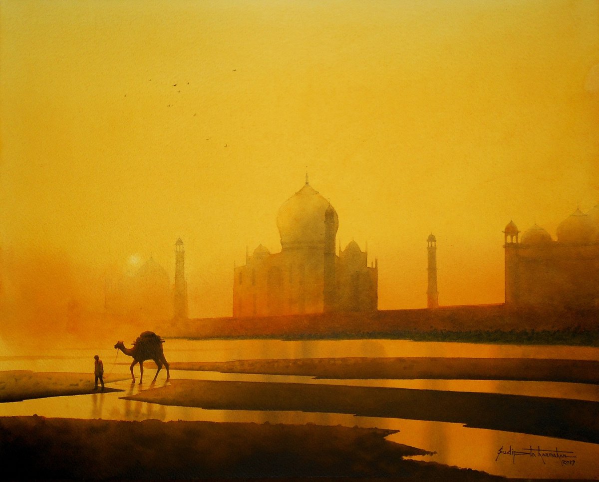 camel with taj by Sudipta Karmakar