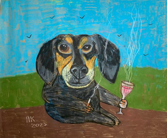 Smoking Dachshund #2