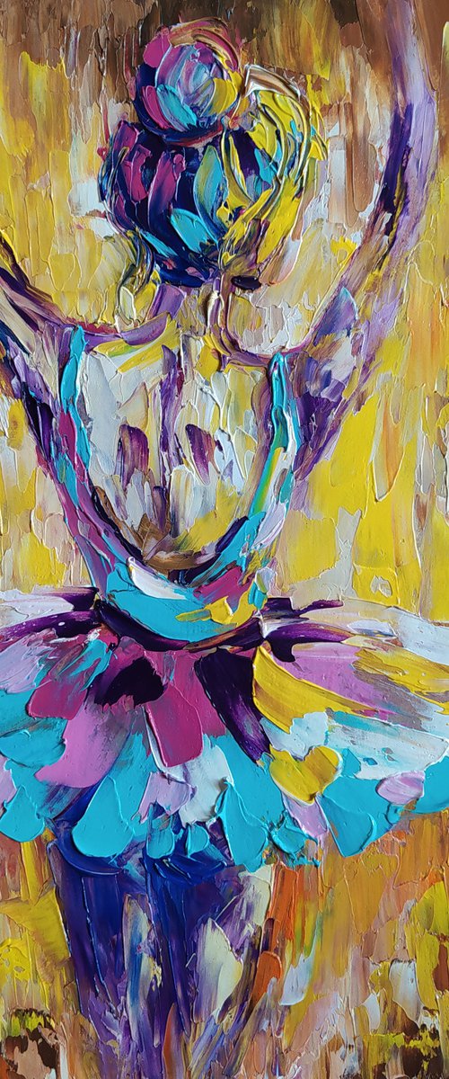 To new achievements - ballerina,  ballerina oil painting, ballet, ballet oil painting, woman body, ballerina tutu,  ballet dancers, ballet oil painting, woman oil painting by Anastasia Kozorez