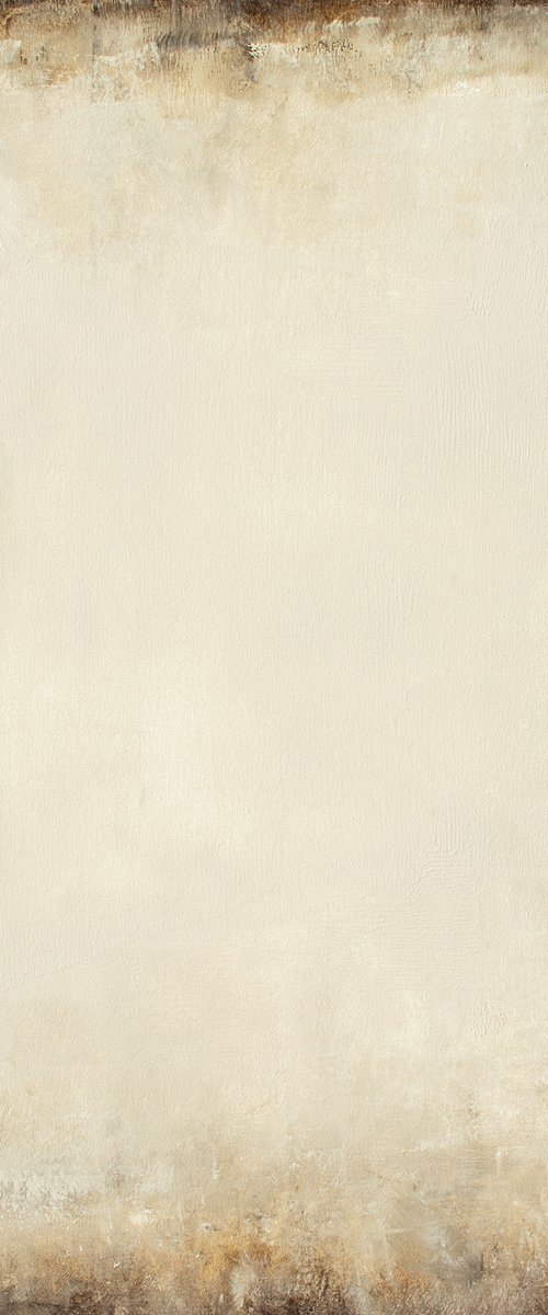 Beige Field 211010, minimalist white texture abstract by Don Bishop