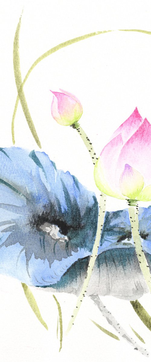 Lotus in Blue Serenity by Hai Doan