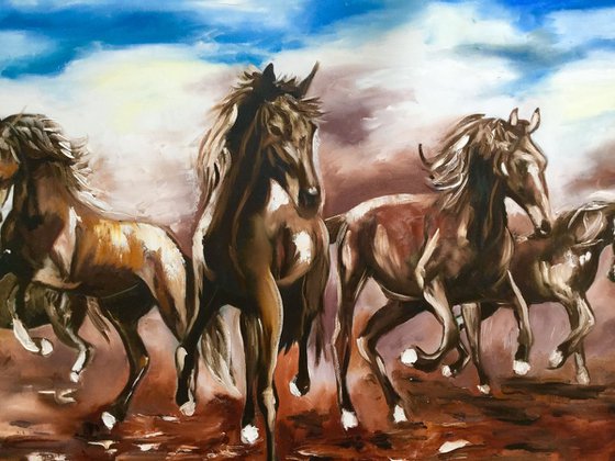 Galloping horses