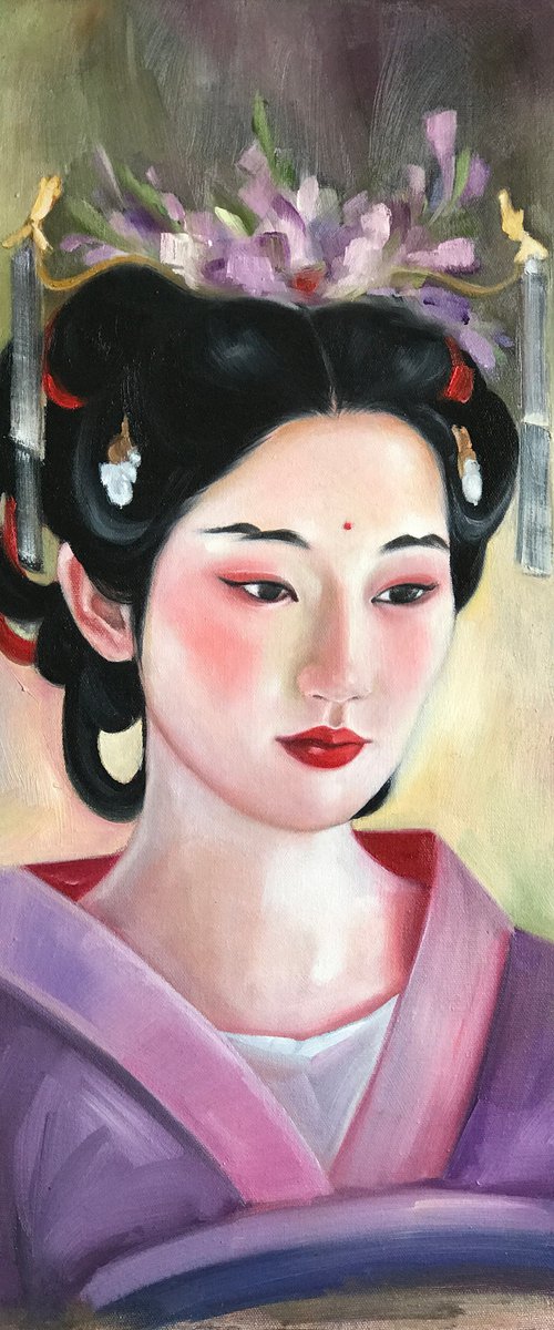 "Hanfu girl portrait in lilac clothes" by Anastasia Terskih