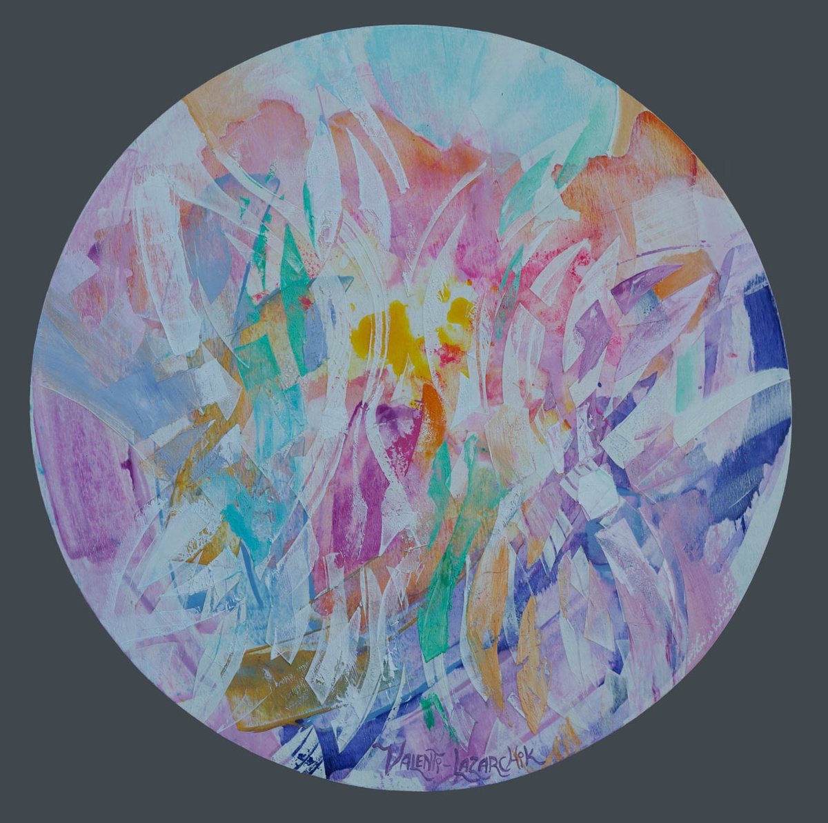 Organic Abstract Painting By Gina Valenti-Lazarchik, 12 X 12, Praise, Original Artwork