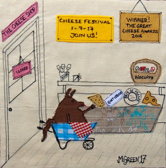 "The Cheese Shop" - textile collage