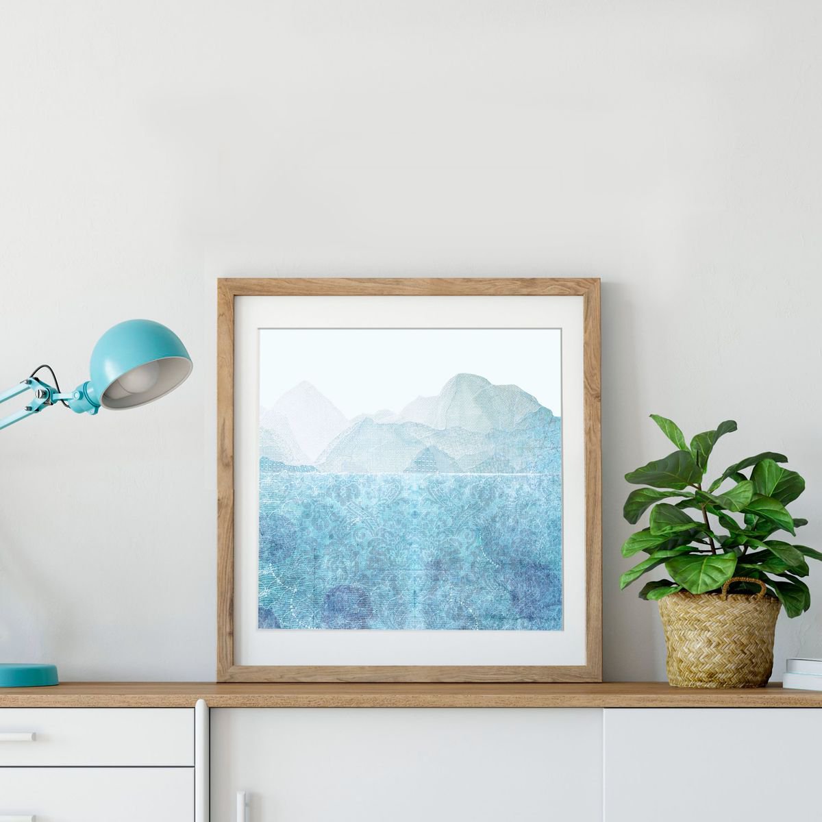 Blue lake - new zealand inspired limited edition landscape print by Jennifer Bell