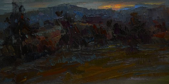 Dusk. evening landscape