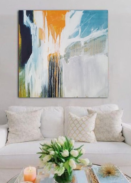 Abstract nature painting I'll be your spring / original / 80×80 cm / Free shipping