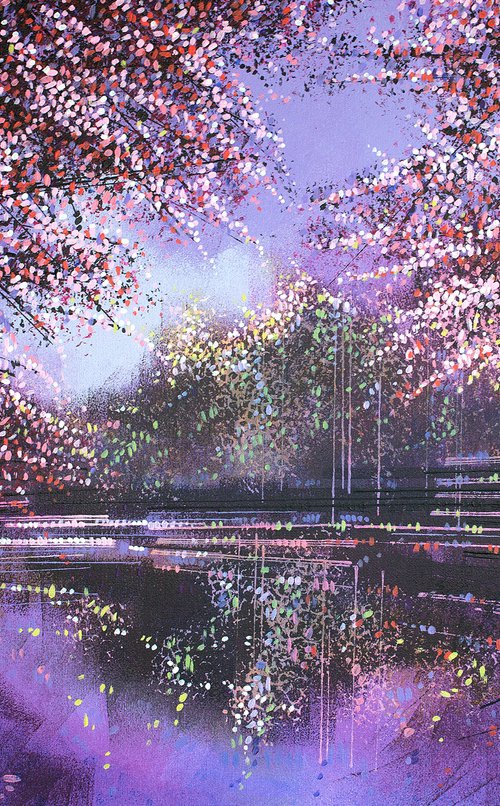 Lakeside Trees By Moonlight by Marc Todd