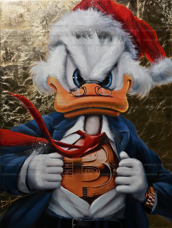 Giclee Santa with Bitcoin