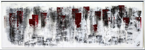 White and Silver  - Abstract Art - Acrylic Painting - Canvas Art - Framed Painting - Abstract Painting - Industrial Art