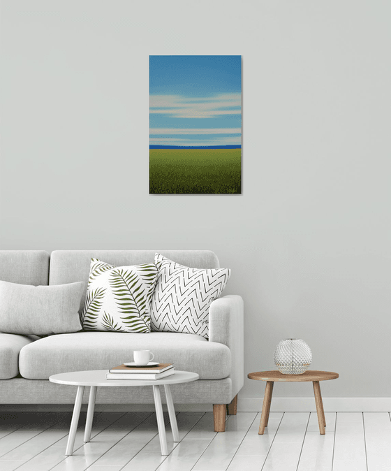 Lush Green Field - Blue Sky