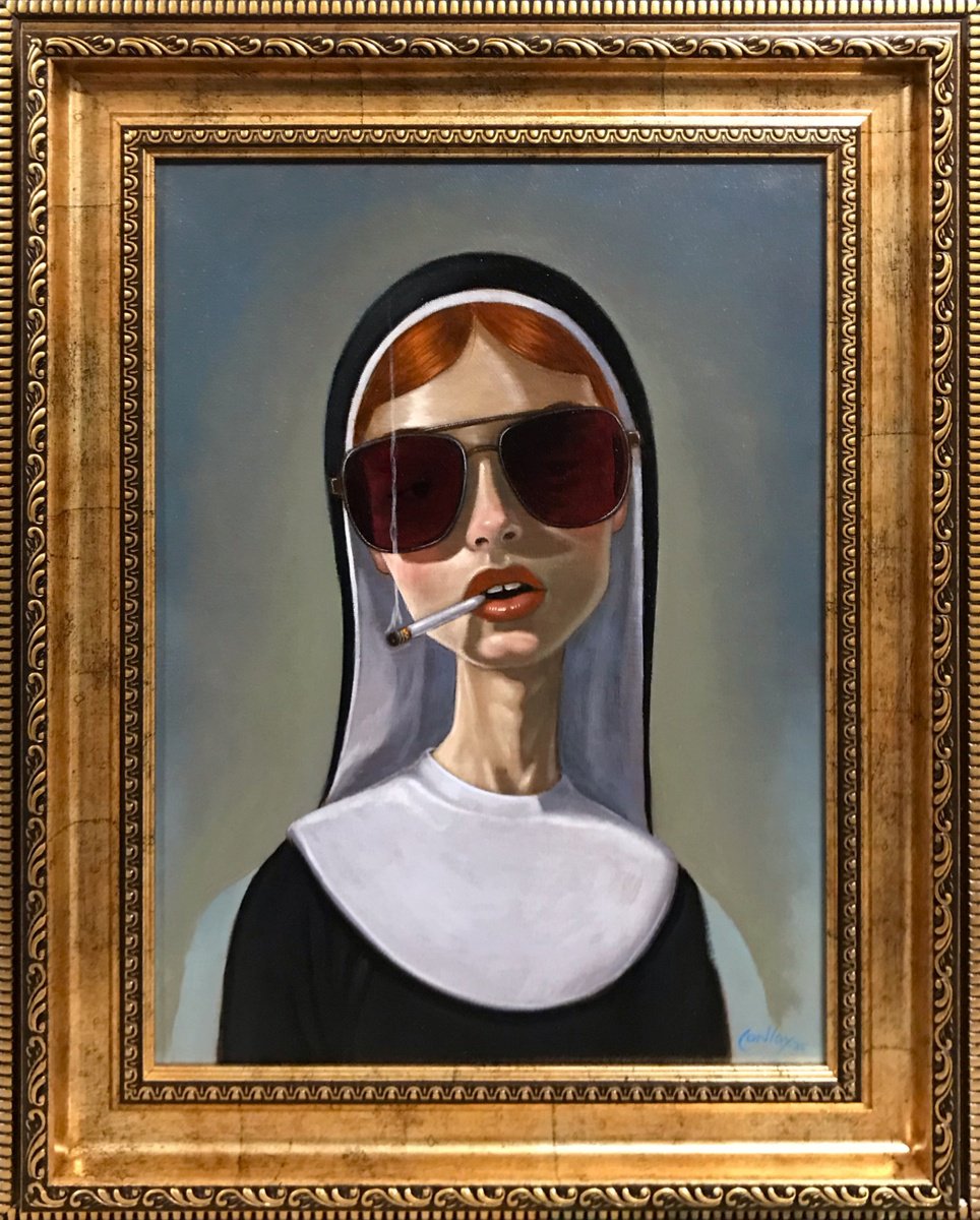 Expressive Portrait Oil Painting By Pete Conroy, 17 X 20", The Renegade, Original Artwork