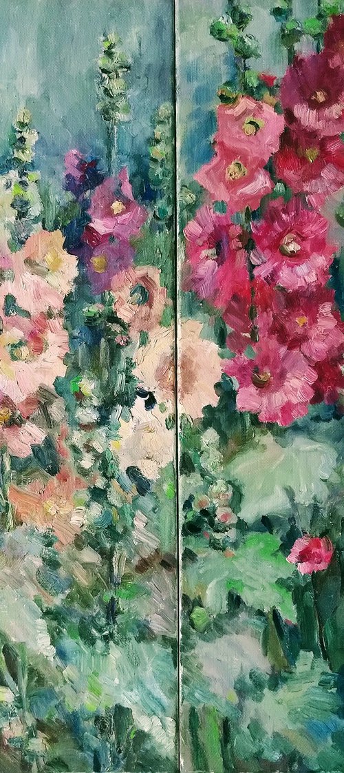 Mallow Diptych by Elena Klyan