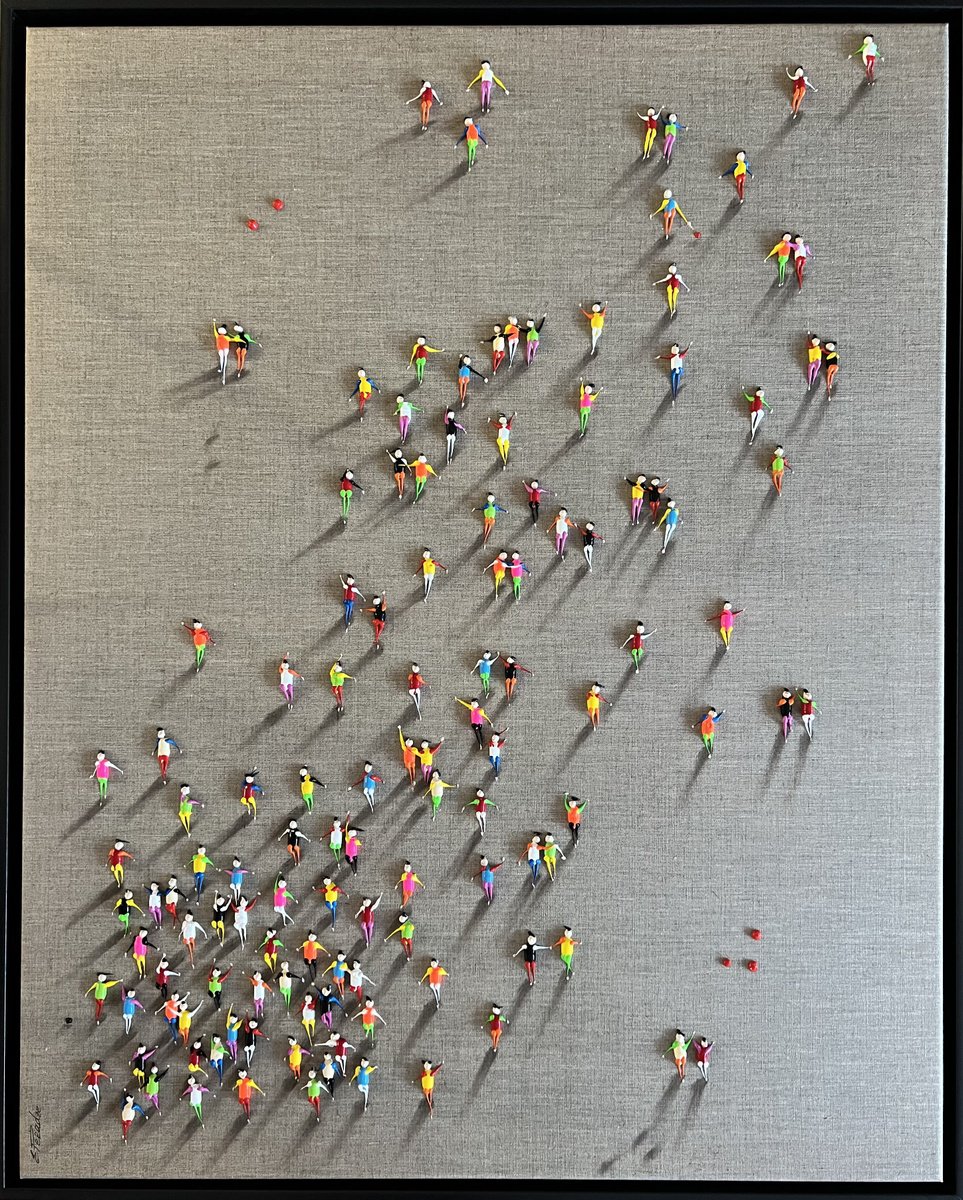 Abstract Portrait Acrylic Painting By Eka Peradze, 33 X 41, Freedom People Eka Peradze Art, Original Artwork