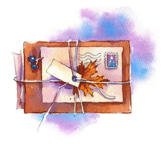 "Letters of Autumn" original watercolor artwork