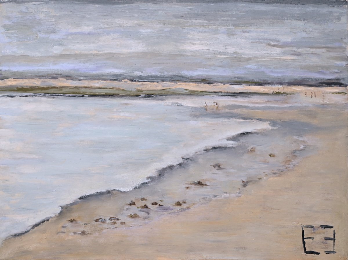 Impressionistic Landscape Oil Painting By Elena Zapassky, 24 X 18, Portuguese Coast, Original Artwork