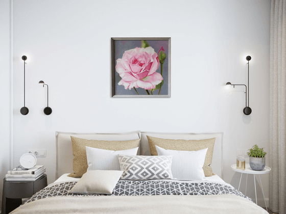 "Sounds of tenderness."  rose flower  liGHt original painting  GIFT (2021)