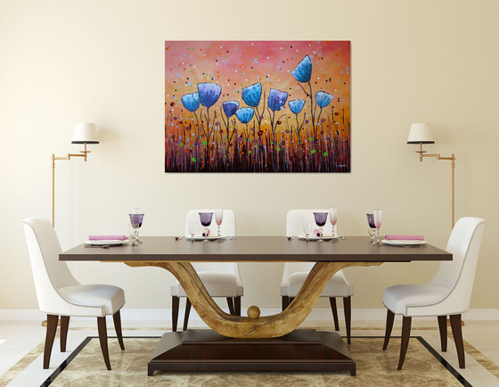 Young Folks #6 - Large original abstract floral painting