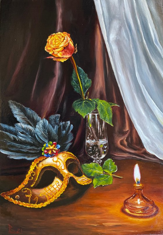 Still life with a Venetian mask