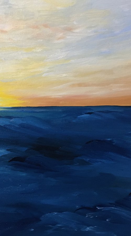Golden Sun and Angry Sea by Timea  Valsami